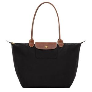 Longchamp Large Le Pliage Nylon Black Tote Handbag